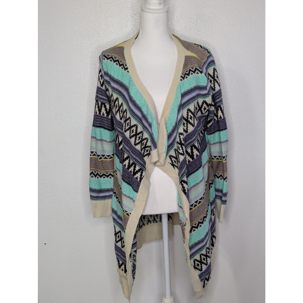 Llove Open Cardigan Sweater Size M/L Southwestern Boho Aztec Tribal Western